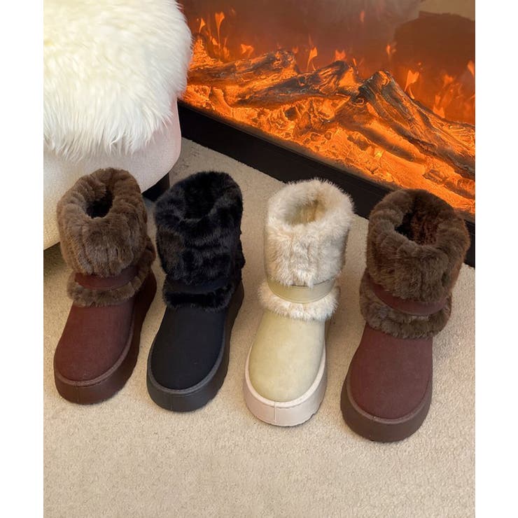 厚底ムートンブーツベルト付き裏起毛ブーツ | SUNSHINE CLOSET | 詳細画像16 