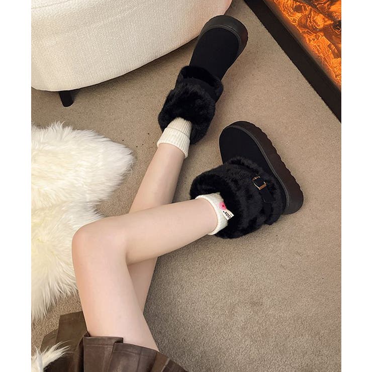 厚底ムートンブーツベルト付き裏起毛ブーツ | SUNSHINE CLOSET | 詳細画像4 