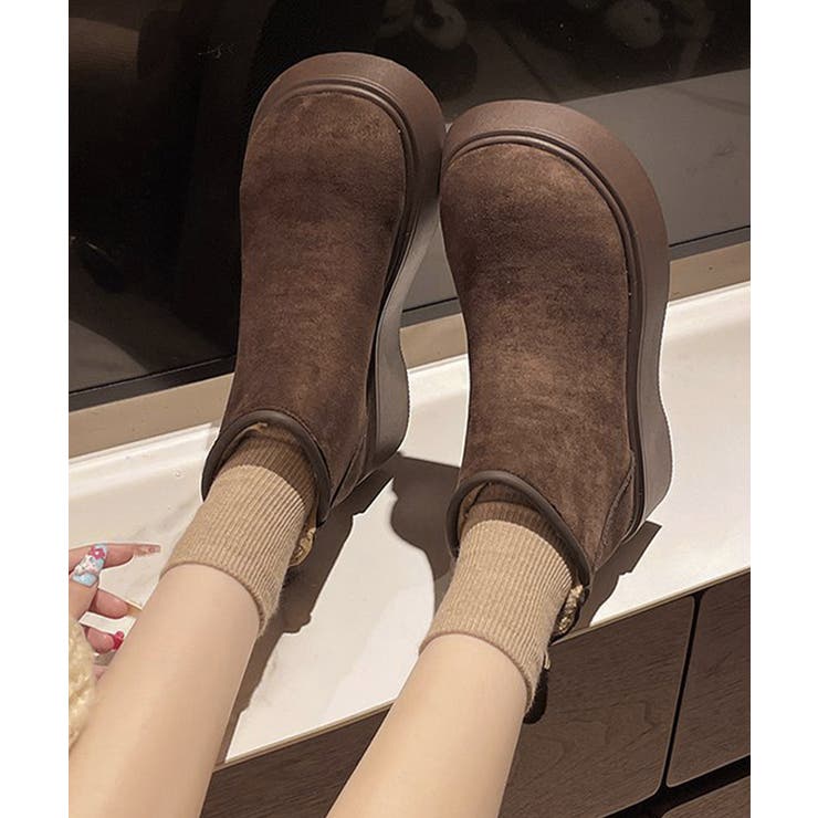 スエードタッチ厚底ショートブーツ 裏起毛 | SUNSHINE CLOSET | 詳細画像10 