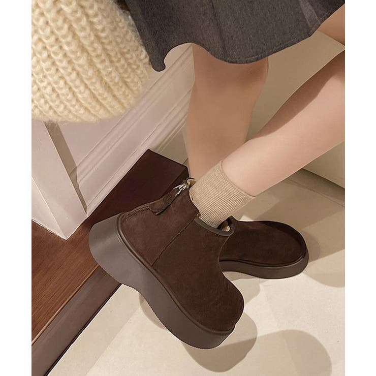 スエードタッチ厚底ショートブーツ 裏起毛 | SUNSHINE CLOSET | 詳細画像13 