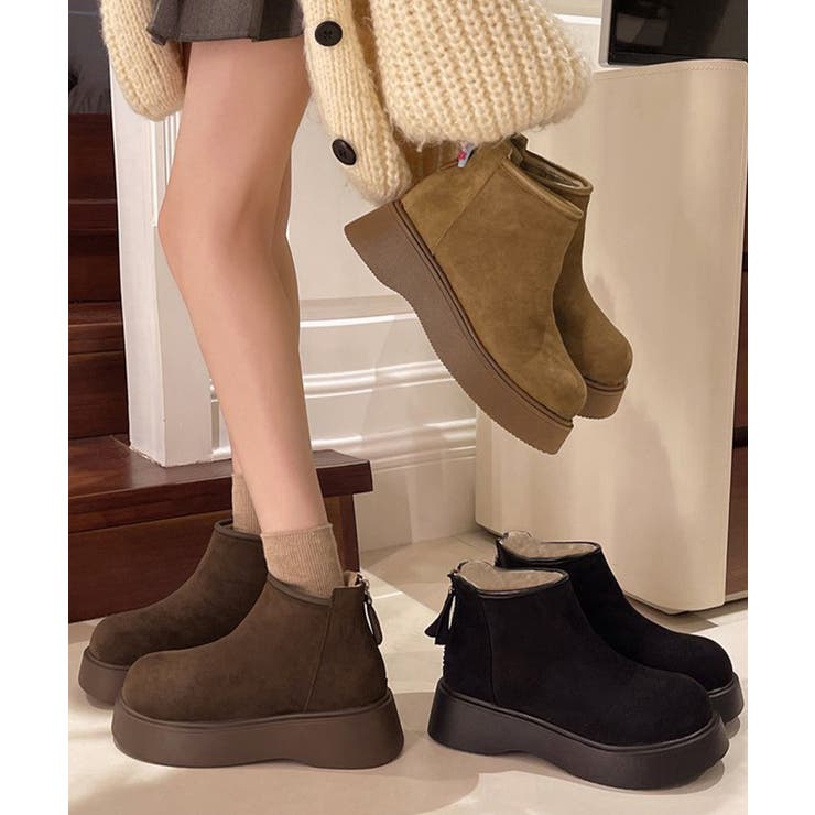 スエードタッチ厚底ショートブーツ 裏起毛 | SUNSHINE CLOSET | 詳細画像17 