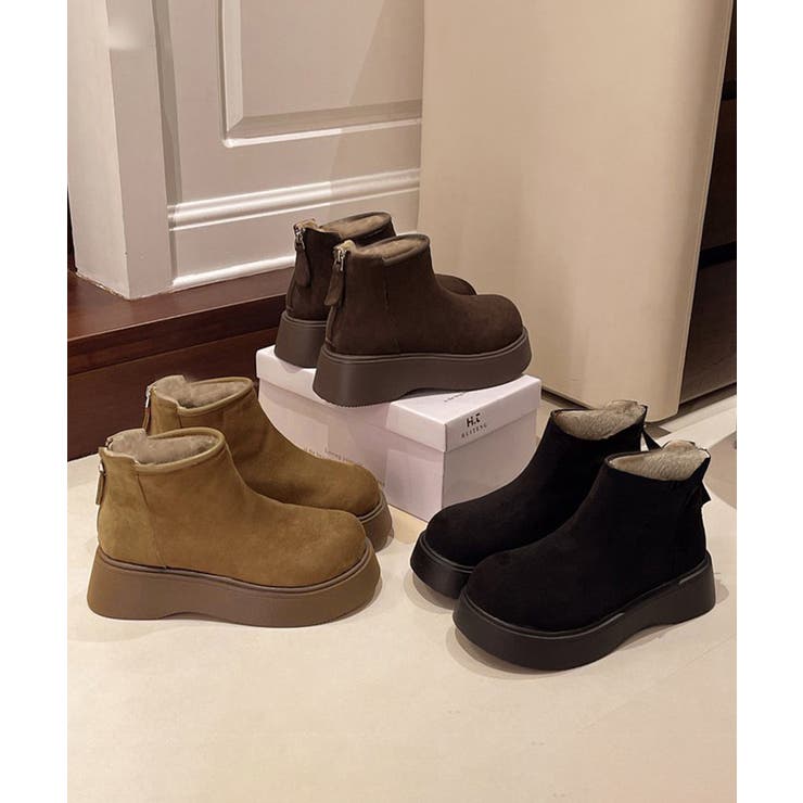 スエードタッチ厚底ショートブーツ 裏起毛 | SUNSHINE CLOSET | 詳細画像18 