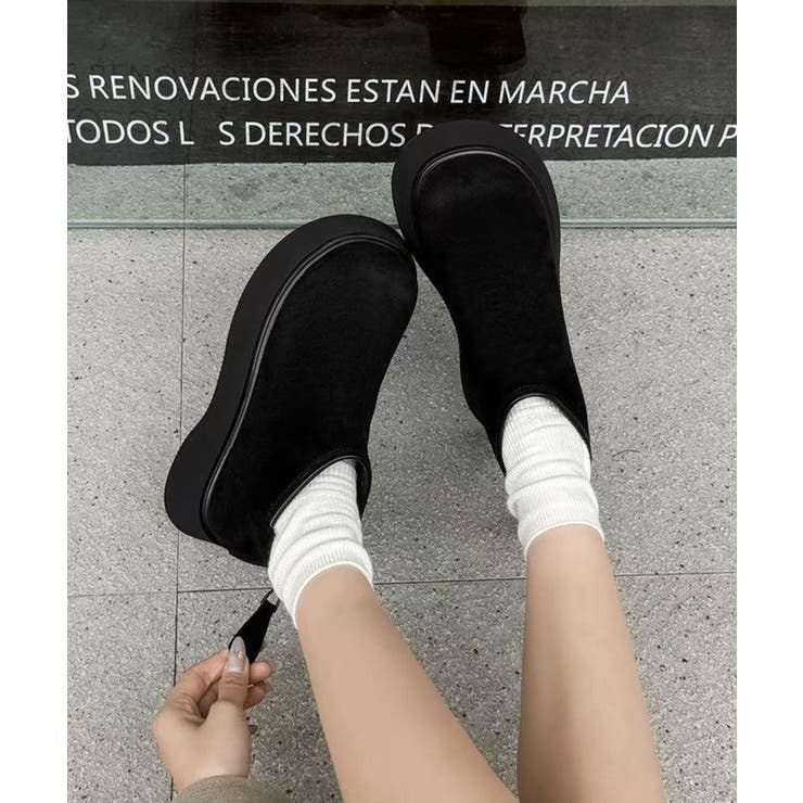 スエードタッチ厚底ショートブーツ 裏起毛 | SUNSHINE CLOSET | 詳細画像3 