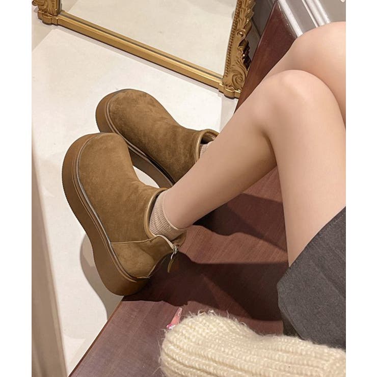 スエードタッチ厚底ショートブーツ 裏起毛 | SUNSHINE CLOSET | 詳細画像8 