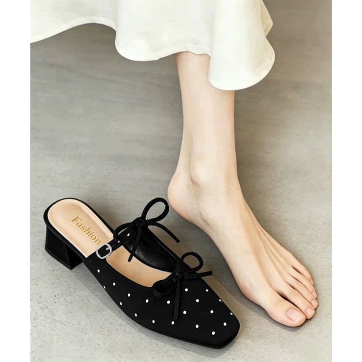 チャンキーヒール ミュールパンプス キラキラ | SUNSHINE CLOSET | 詳細画像10 