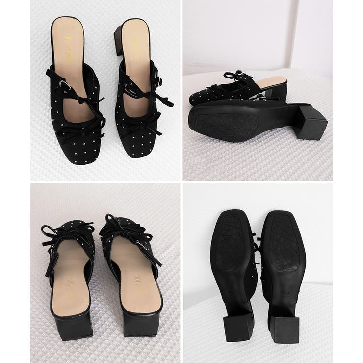 チャンキーヒール ミュールパンプス キラキラ | SUNSHINE CLOSET | 詳細画像13 
