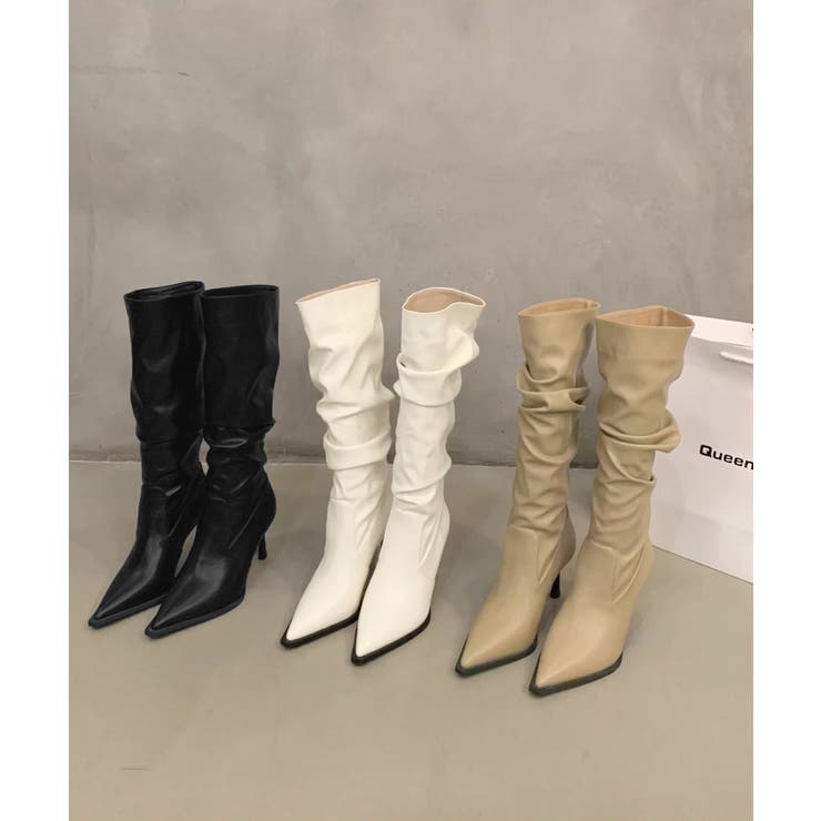 上品フェイクレザーブーツ くしゅくしゅブーツ美脚脚長 レディース | SUNSHINE CLOSET | 詳細画像13 