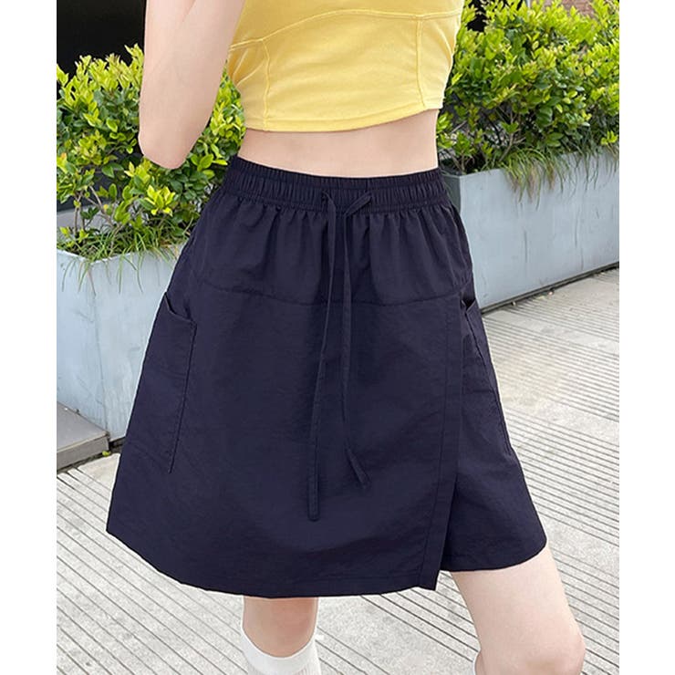 ハイウエスト ドロストスカートパンツレディース ウエストゴムミニボトム | SUNSHINE CLOSET | 詳細画像1 