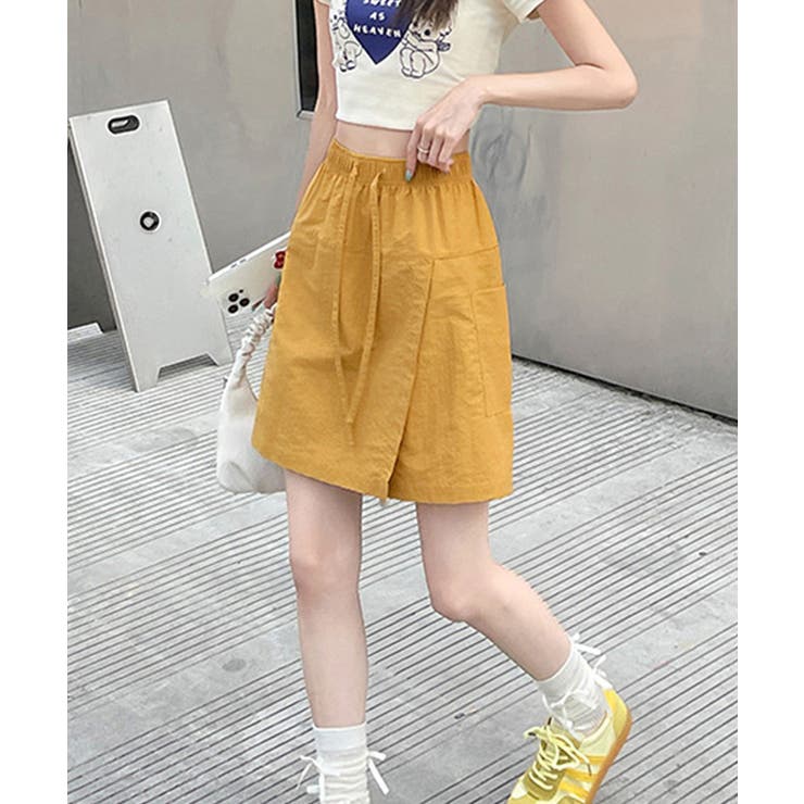 ハイウエスト ドロストスカートパンツレディース ウエストゴムミニボトム | SUNSHINE CLOSET | 詳細画像19 