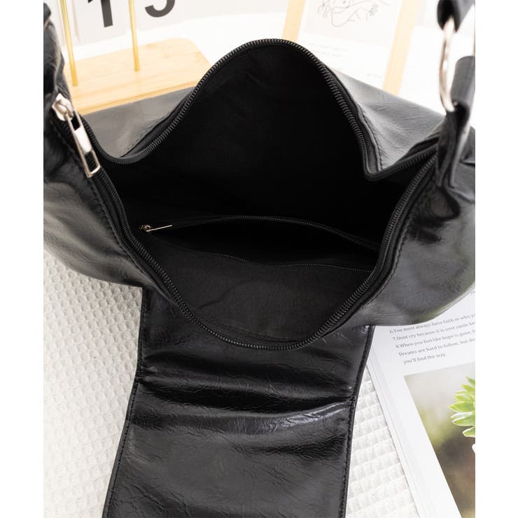 ホーボーバッグ黒フラップショルダーバッグ | SUNSHINE CLOSET | 詳細画像20 