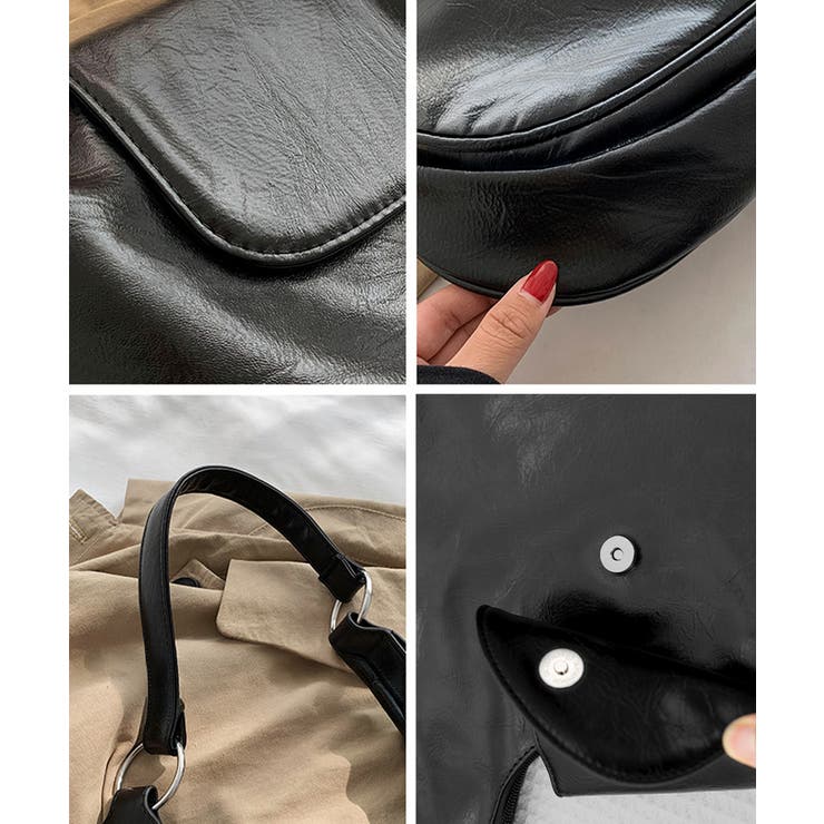 ホーボーバッグ黒フラップショルダーバッグ | SUNSHINE CLOSET | 詳細画像22 