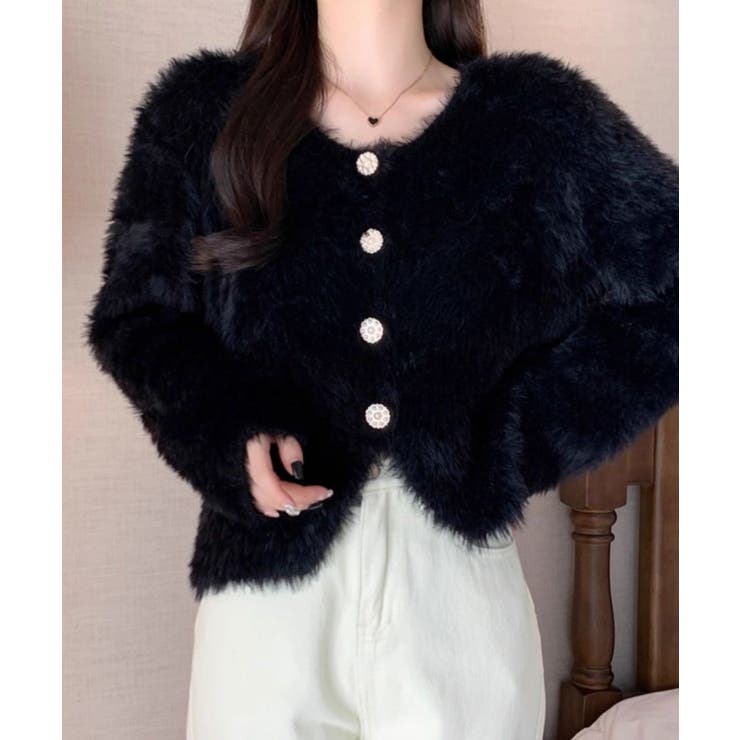 シャギーニットカーディガンふわふわ秋冬服 | SUNSHINE CLOSET | 詳細画像8 