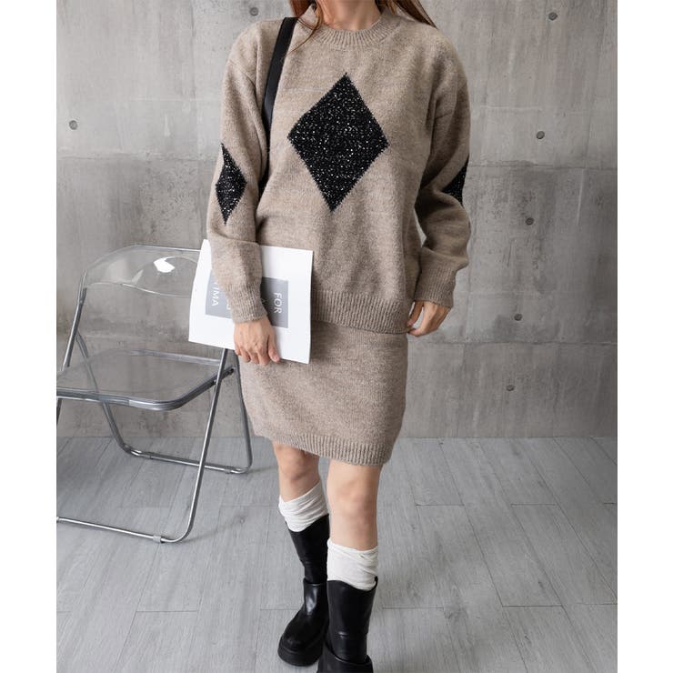 スパンコールニットセットアップ きれいめ | SUNSHINE CLOSET | 詳細画像10 