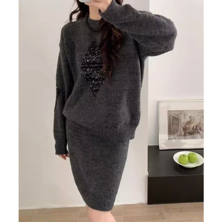 スパンコールニットセットアップ きれいめ | SUNSHINE CLOSET | 詳細画像3 