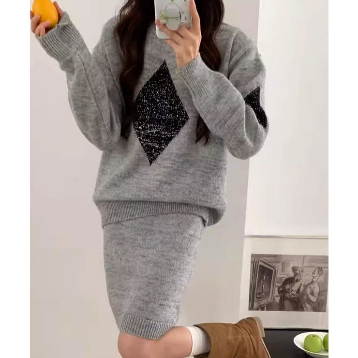 スパンコールニットセットアップ きれいめ | SUNSHINE CLOSET | 詳細画像7 