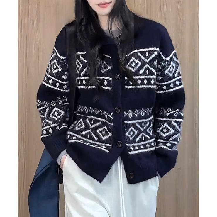 ノルディック柄ニットカーディガン 北欧風 | SUNSHINE CLOSET | 詳細画像10 