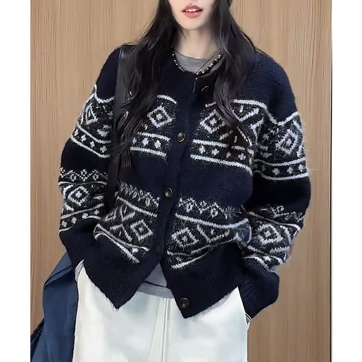 ノルディック柄ニットカーディガン 北欧風 | SUNSHINE CLOSET | 詳細画像9 