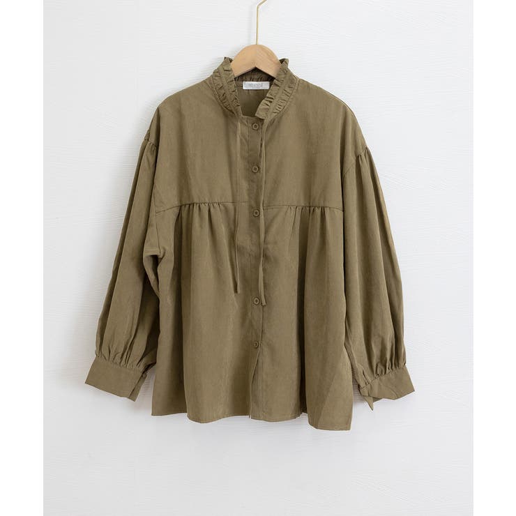 フリル衿ブラウス 長袖タックシャツ韓国風 | SUNSHINE CLOSET | 詳細画像20 