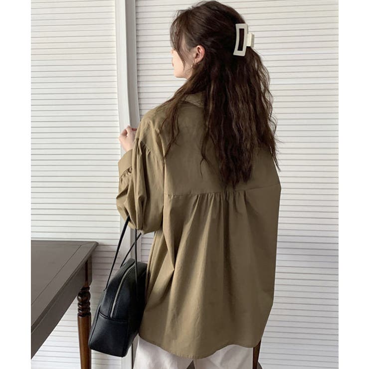 フリル衿ブラウス 長袖タックシャツ韓国風 | SUNSHINE CLOSET | 詳細画像6 