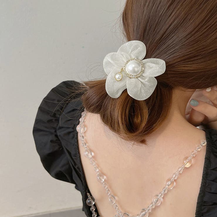 Amazon | ループシュシュ/アッカヘアアクセサリー (グレイ