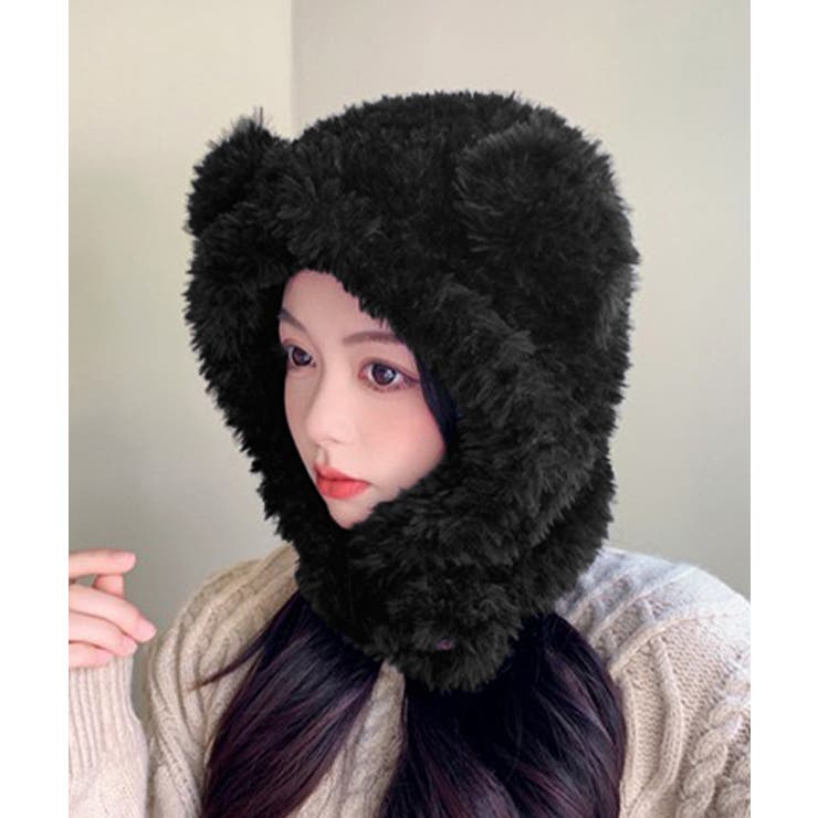 くま耳帽子韓国風ニットキャップファー帽子 | SUNSHINE CLOSET | 詳細画像3 