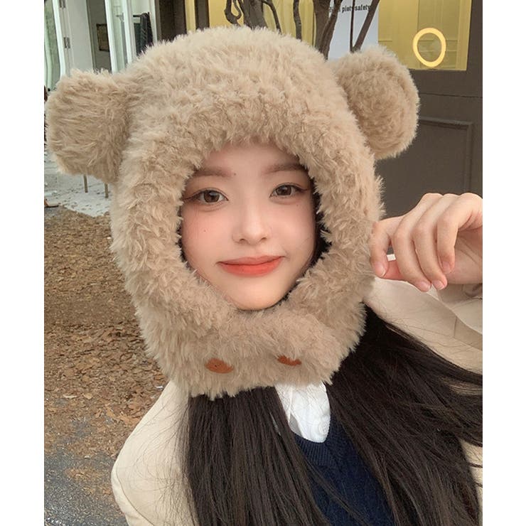 くま耳帽子韓国風ニットキャップファー帽子 | SUNSHINE CLOSET | 詳細画像9 