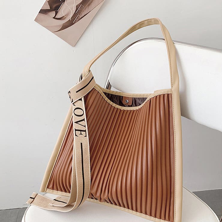 プリーツ トートバッグ エコレザー 韓国 | SUNSHINE CLOSET | 詳細画像16 