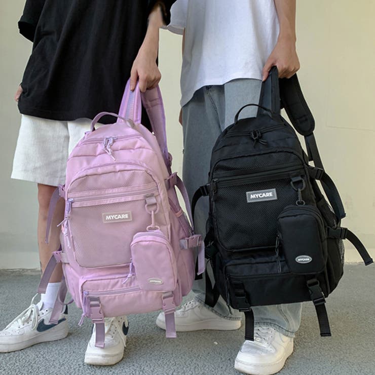 リュックサック 男女兼用 ポーチ付き通学[品番：AGCW0003000