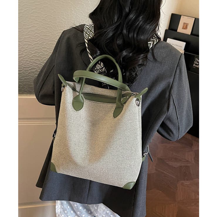 レディース大容量リュックサック柄ショルダー A4対応 通勤通学キャンバス鞄合皮切… | SUNSHINE CLOSET | 詳細画像11 
