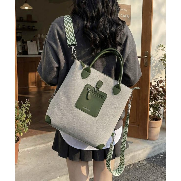 レディース大容量リュックサック柄ショルダー A4対応 通勤通学キャンバス鞄合皮切… | SUNSHINE CLOSET | 詳細画像12 