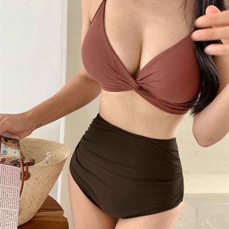 国内発送 ビキニ上下セット ココビーチ♡【CHANEL】水着 レディースビキニ 水着2点セットセクシー[品番：AGCW0004050