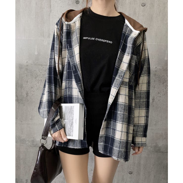 チェックフードシャツ レイヤード風シャツ | SUNSHINE CLOSET | 詳細画像17 