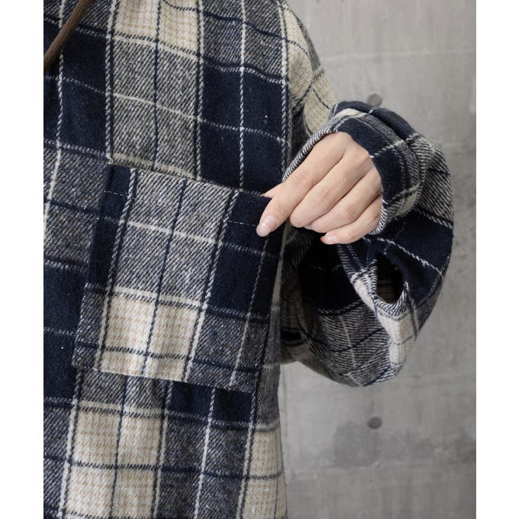 チェックフードシャツ レイヤード風シャツ | SUNSHINE CLOSET | 詳細画像18 