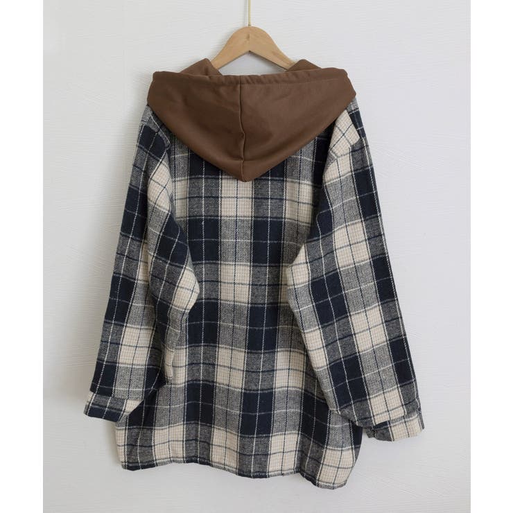 チェックフードシャツ レイヤード風シャツ | SUNSHINE CLOSET | 詳細画像24 