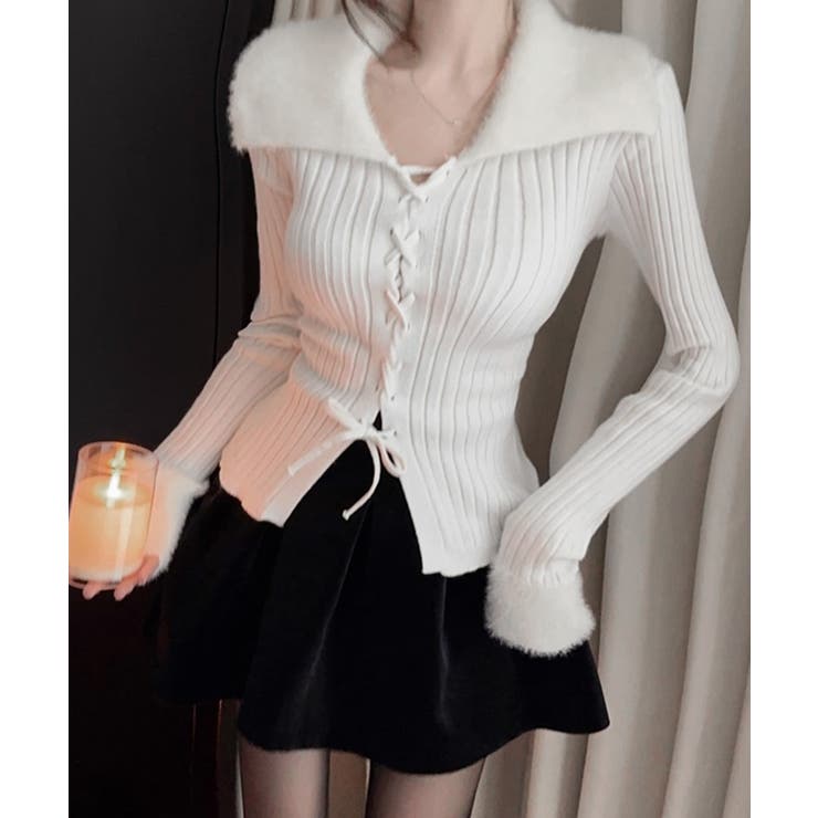 レースアップ リブニットトップス 着やせ | SUNSHINE CLOSET | 詳細画像11 