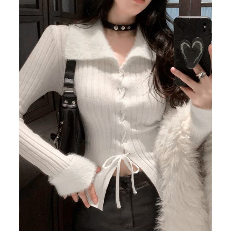 レースアップ リブニットトップス 着やせ | SUNSHINE CLOSET | 詳細画像2 