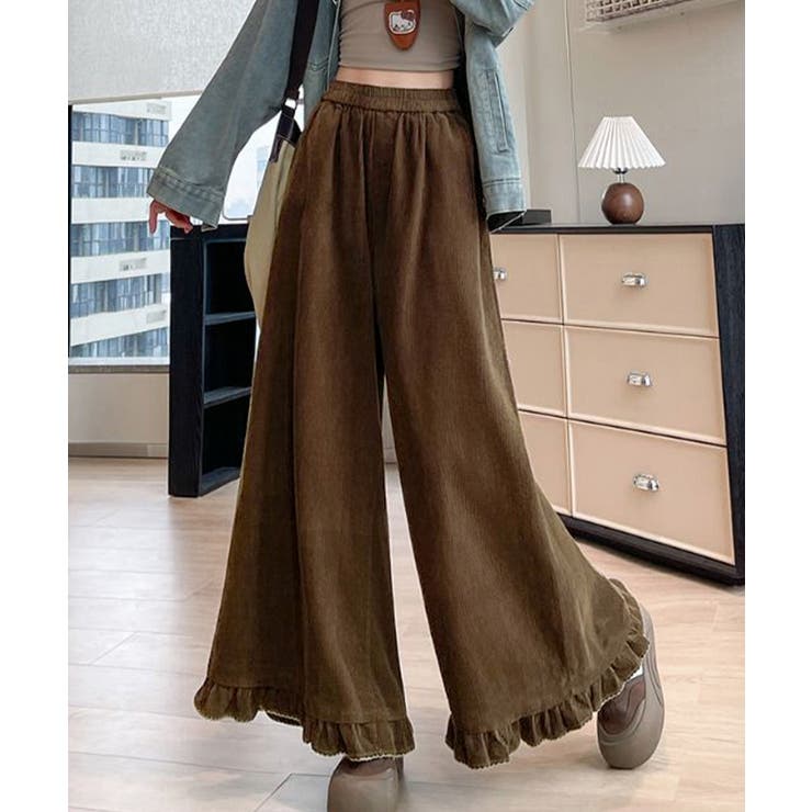 フリル裾ワイドパンツ コーデュロイパンツ | SUNSHINE CLOSET | 詳細画像10 