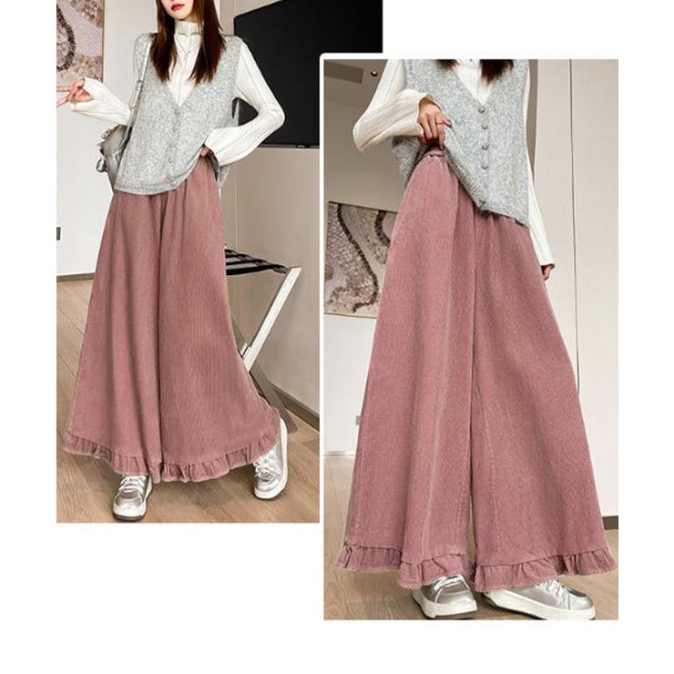 フリル裾ワイドパンツ コーデュロイパンツ | SUNSHINE CLOSET | 詳細画像16 