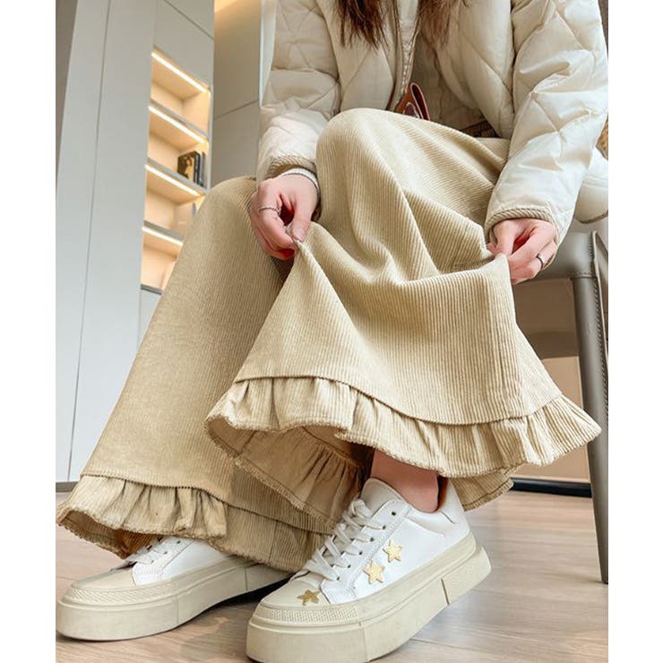 フリル裾ワイドパンツ コーデュロイパンツ | SUNSHINE CLOSET | 詳細画像19 