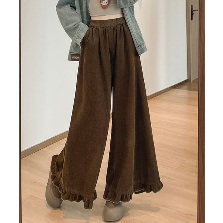 フリル裾ワイドパンツ コーデュロイパンツ | SUNSHINE CLOSET | 詳細画像21 