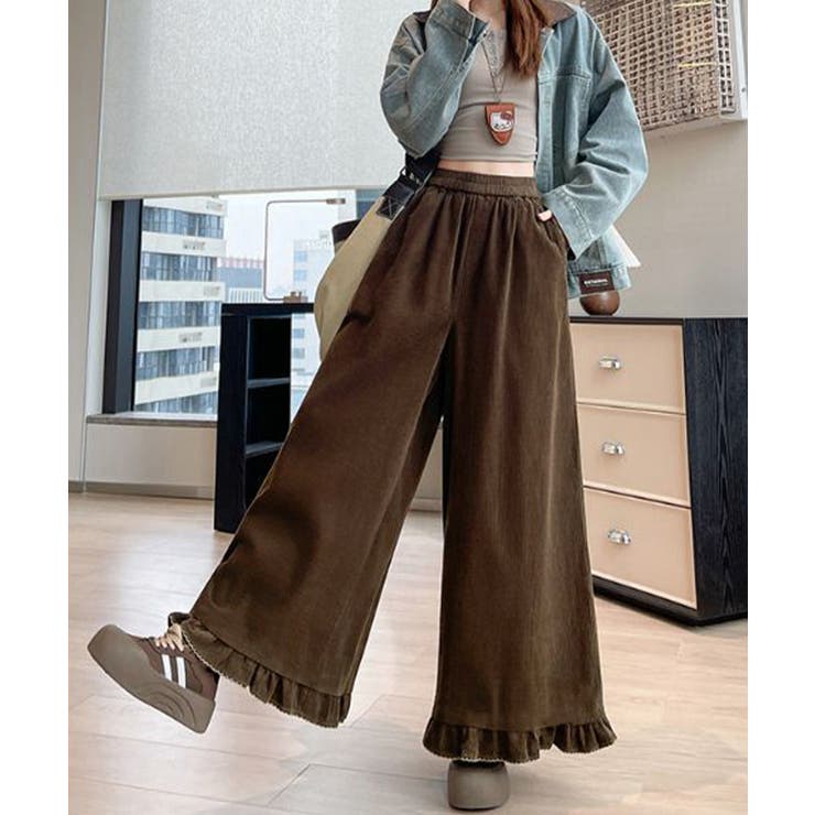 フリル裾ワイドパンツ コーデュロイパンツ | SUNSHINE CLOSET | 詳細画像22 