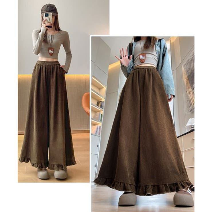 フリル裾ワイドパンツ コーデュロイパンツ | SUNSHINE CLOSET | 詳細画像24 