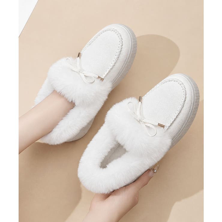 あったかボア付きスエード調フラットシューズ 軽量カジュアル秋冬防寒靴 歩きやすい… | SUNSHINE CLOSET | 詳細画像11 
