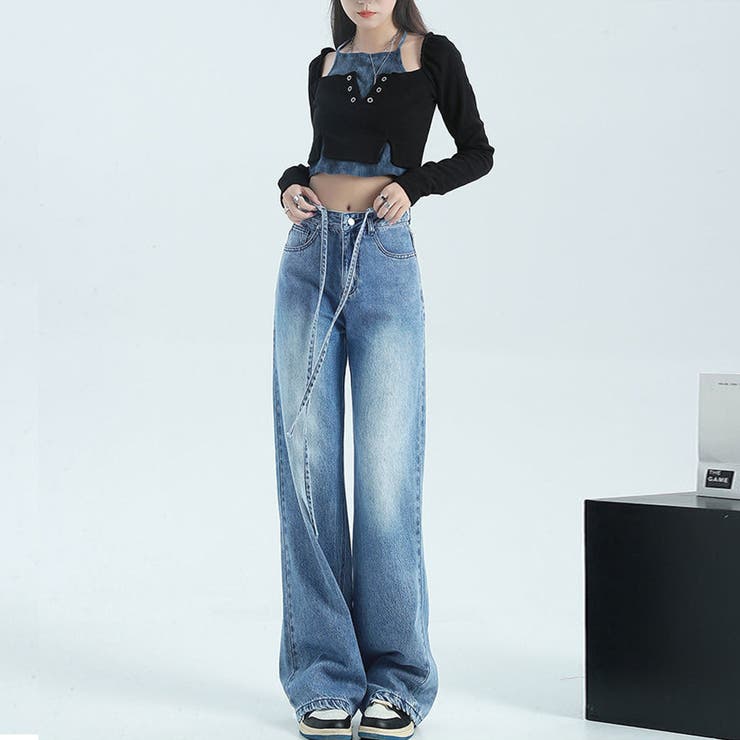 ウォッシュドデニムパンツ レディース韓国 | SUNSHINE CLOSET | 詳細画像12 