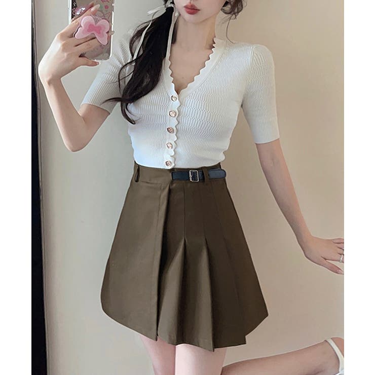 Aラインスカートインナーパンツ付き 美脚ショート丈スカートレディース 大人可愛い | SUNSHINE CLOSET | 詳細画像14 