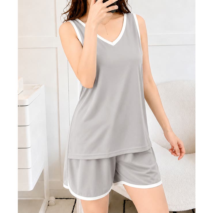 大人可愛い Vネックタンクトップ ショートパンツ上下セット | SUNSHINE CLOSET | 詳細画像11 