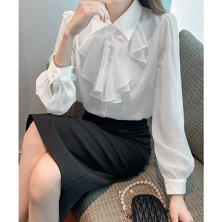 フリルリボンブラウス韓国風シャツブラウス | SUNSHINE CLOSET | 詳細画像10 