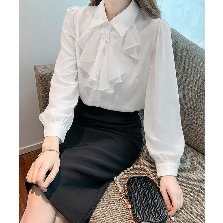 フリルリボンブラウス韓国風シャツブラウス | SUNSHINE CLOSET | 詳細画像11 