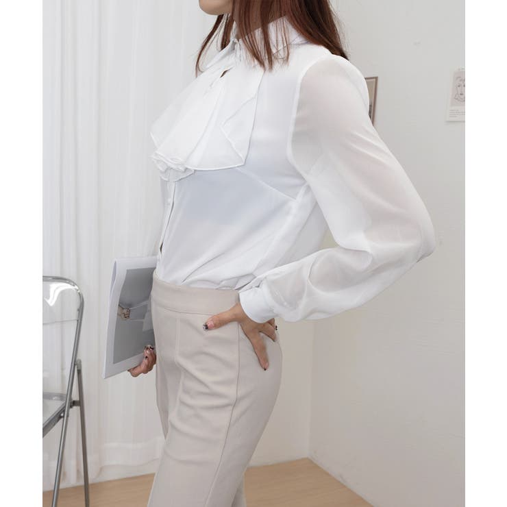 フリルリボンブラウス韓国風シャツブラウス | SUNSHINE CLOSET | 詳細画像13 