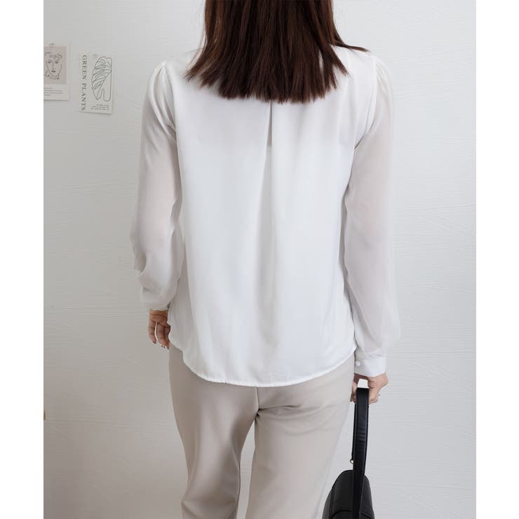 フリルリボンブラウス韓国風シャツブラウス | SUNSHINE CLOSET | 詳細画像15 